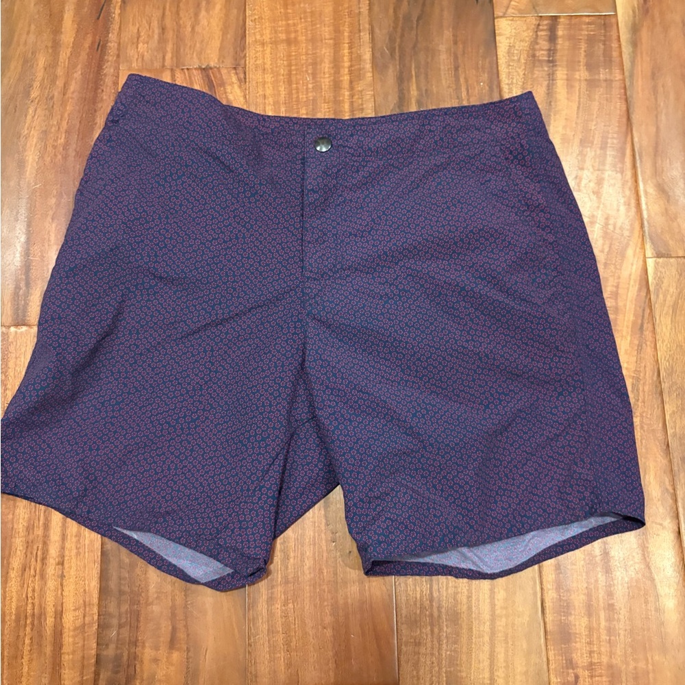Zachary Prell Men’s Swim Trunks Board Shorts Red Blue Print Size 30 (0541)‎